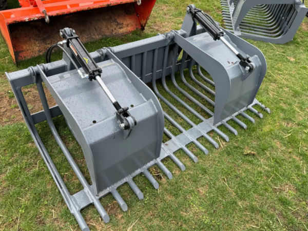 Gray 73" Rock Grapple Bucket